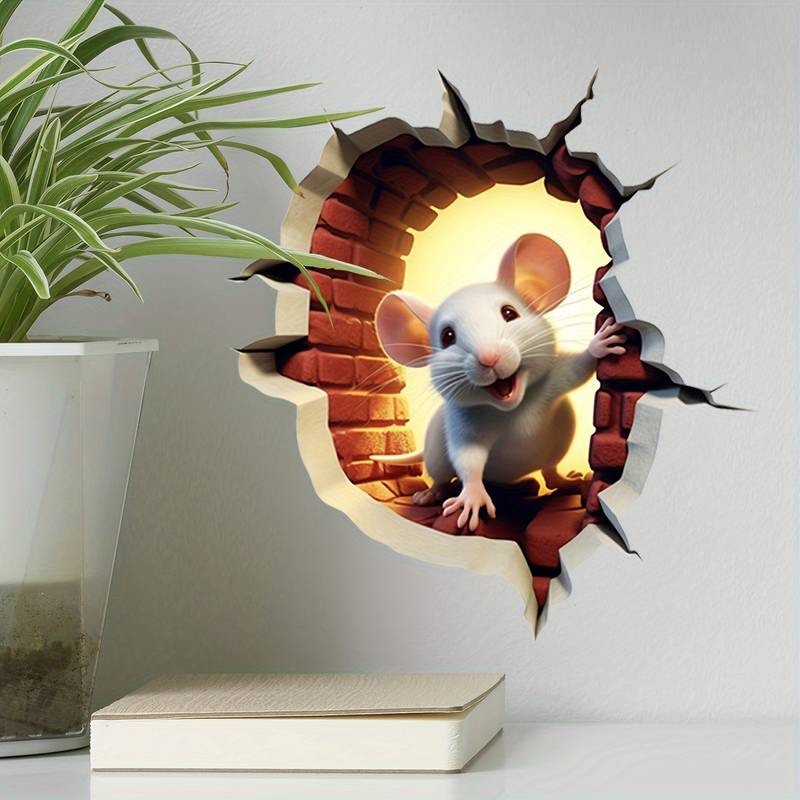 Mousello 3D Wall Sticker | Removable, Waterproof Cartoon Design - Hartwella