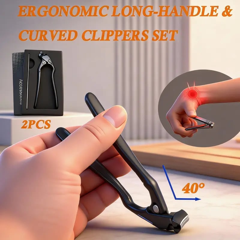 Navi Curved Nail Clipper | Ergonomic, Ideal for Thick Nails and Seniors - Hartwella