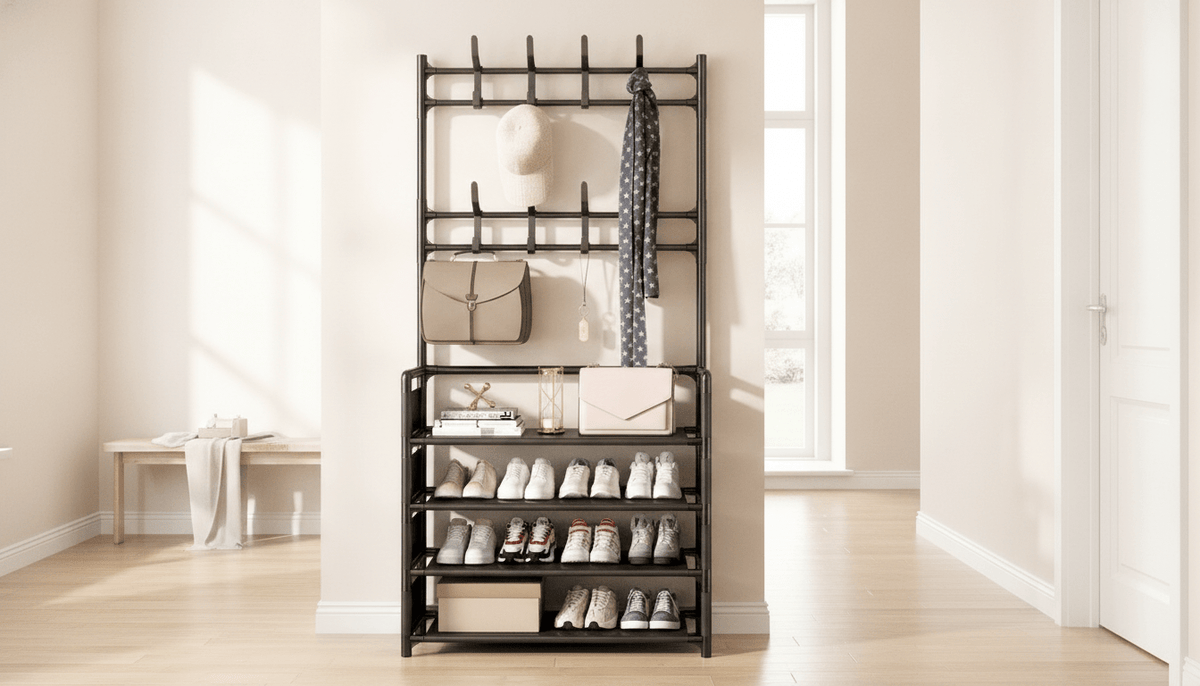 Nestro™ Entryway Shoe and Coat Rack - Hartwella