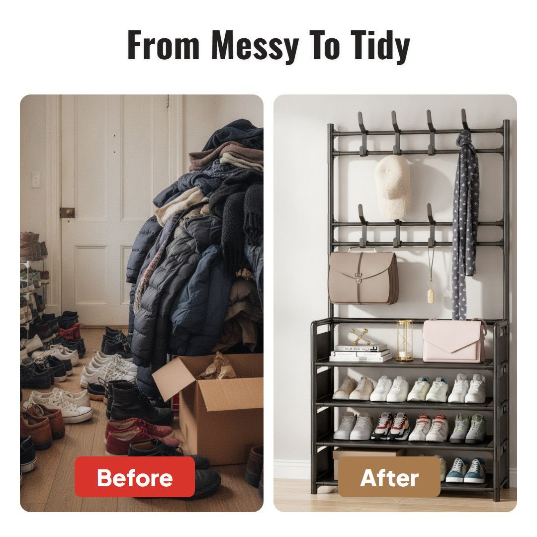 Nestro™ Entryway Shoe and Coat Rack - Hartwella