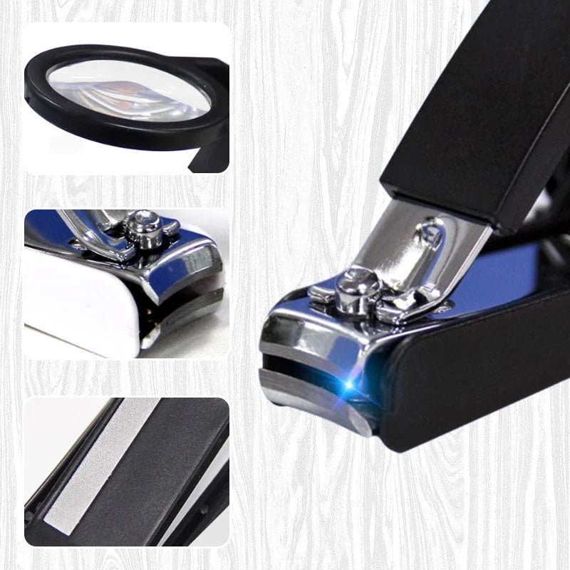 Nexa Nail Clippers Set | 3-Piece with Built-In Magnifier and Splash-Proof Storage Box - Hartwella