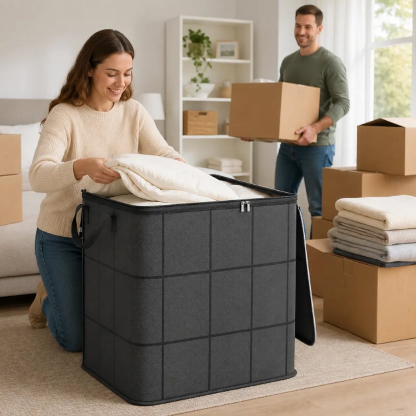 Nexa Storage Bin | Large Capacity Fabric Organizer with Zipper Closure - Hartwella