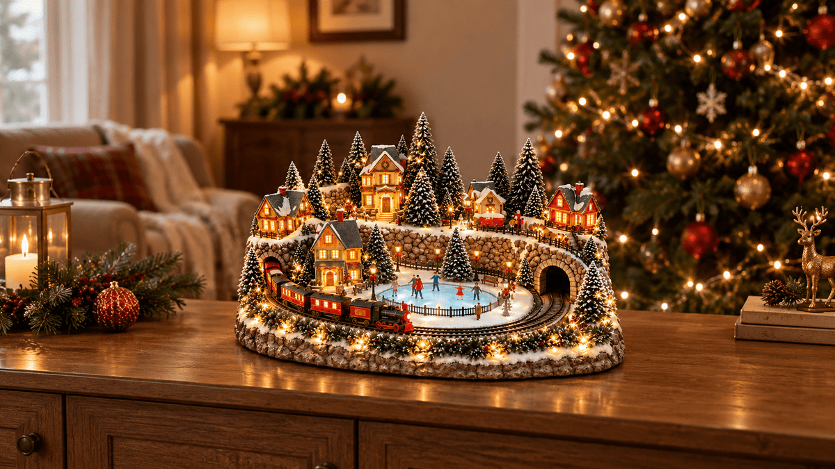 Noelvia™ Lighted Christmas Train Village