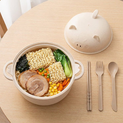 Noodle Bowl Set | 1300ml with Lid and Cutlery - Hartwella