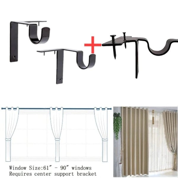 Nora Curtain Rod Brackets | No Drill, Heavy - Duty - Hartwella