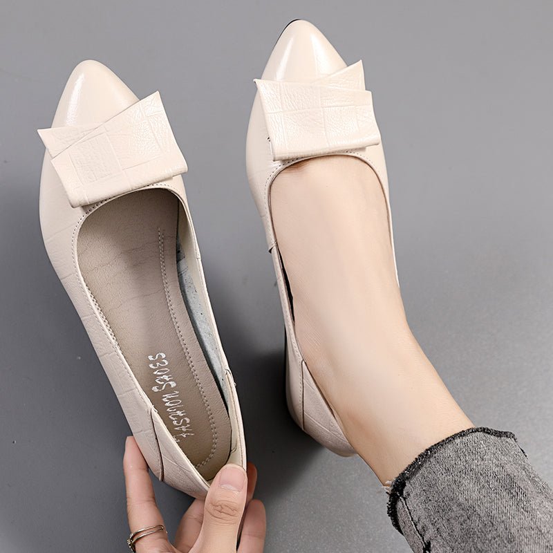 Nora Women's Pumps | Black PU Leather, Comfortable Fit - Hartwella