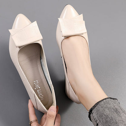 Nora Women's Pumps | Black PU Leather, Comfortable Fit - Hartwella