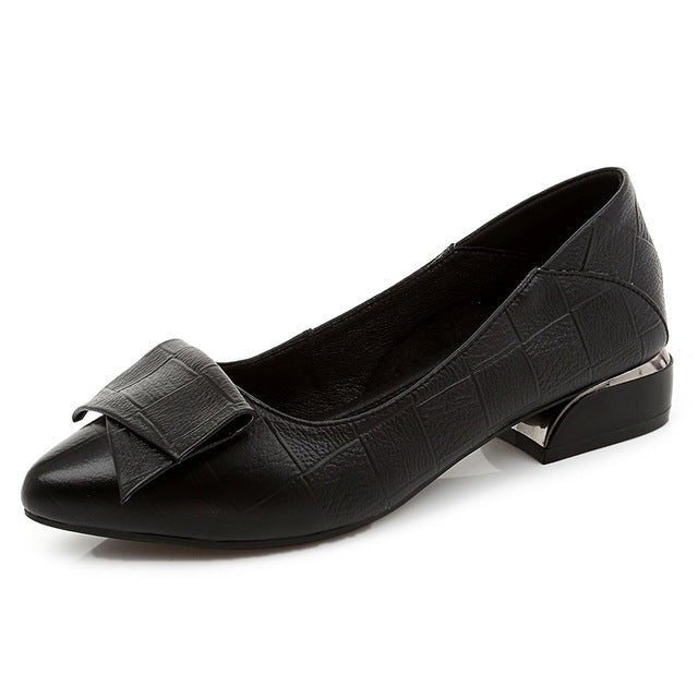 Nora Women's Pumps | Black PU Leather, Comfortable Fit - Hartwella