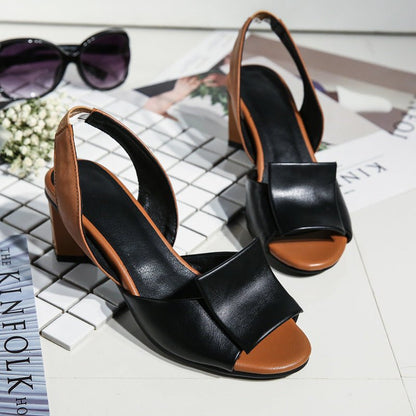 Nora Women's Pumps | Black PU Leather, Comfortable Fit - Hartwella
