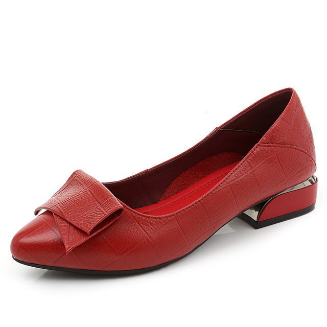 Nora Women's Pumps | Black PU Leather, Comfortable Fit - Hartwella