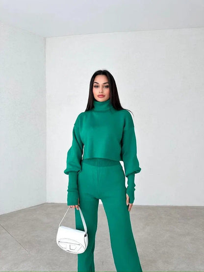 Novelle Knit Suit for Ladies | Knitted Turtleneck, Flexible and Stylish - Hartwella