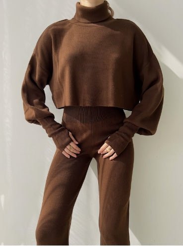 Novelle Knit Suit for Ladies | Knitted Turtleneck, Flexible and Stylish - Hartwella