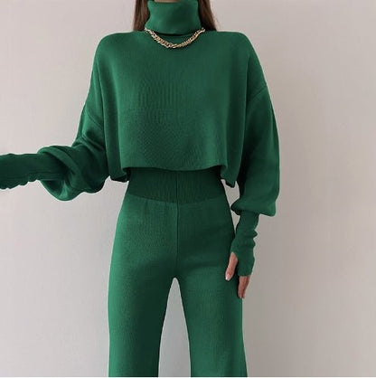 Novelle Knit Suit for Ladies | Knitted Turtleneck, Flexible and Stylish - Hartwella