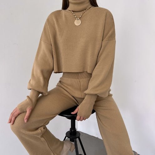 Novelle Knit Suit for Ladies | Knitted Turtleneck, Flexible and Stylish - Hartwella