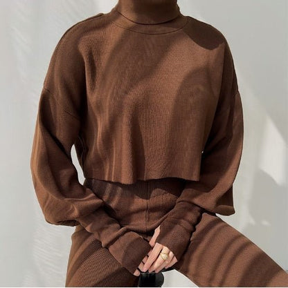 Novelle Knit Suit for Ladies | Knitted Turtleneck, Flexible and Stylish - Hartwella