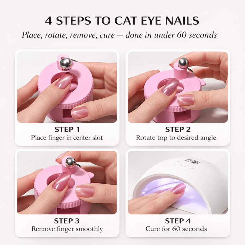 Opelle Cat Eye Nail Tool | 360° Rotating N40 Magnet, Portable Design - Hartwella
