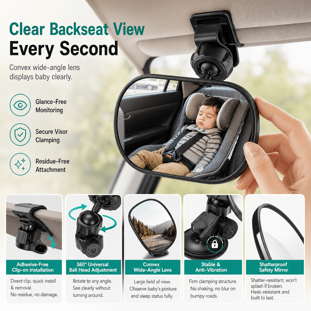 Orbix™ Adjustable Convex Car Mirror