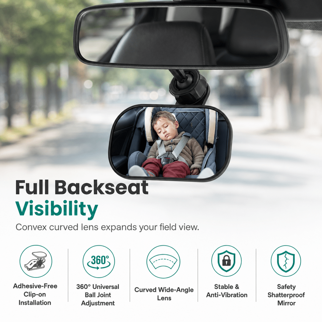 Orbix™ Adjustable Convex Car Mirror
