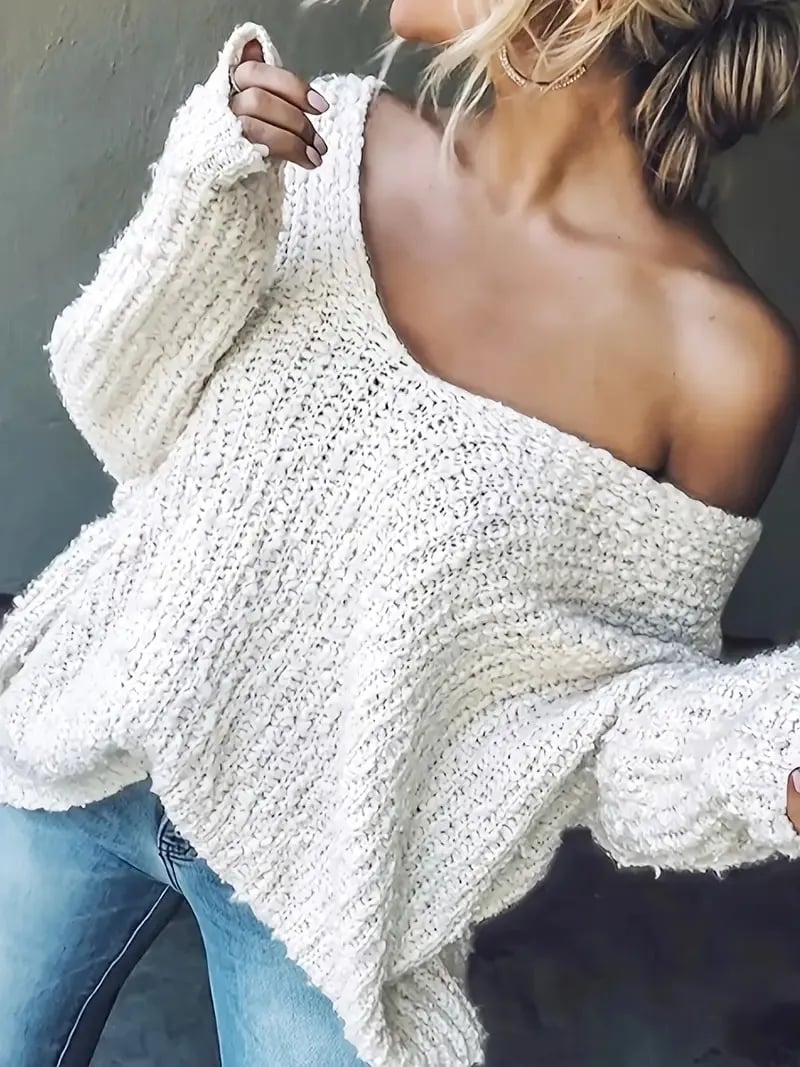 Oriana Off-the-Shoulder Sweater | Lightweight, Casual Fit - Hartwella