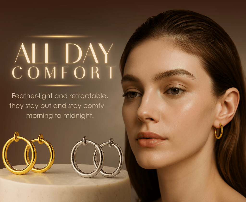 Orlina Comfort Earrings | Retractable, Hypoallergenic - Hartwella