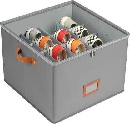 Ovela Foldable Shoe Organizer | Oxford Fabric, Adjustable Compartments - Hartwella