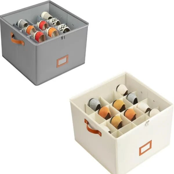 Ovela Foldable Shoe Organizer | Oxford Fabric, Adjustable Compartments - Hartwella