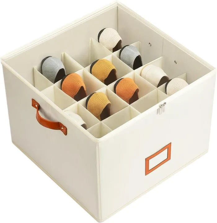 Ovela Foldable Shoe Organizer | Oxford Fabric, Adjustable Compartments - Hartwella
