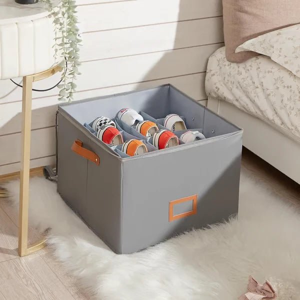 Ovela Foldable Shoe Organizer | Oxford Fabric, Adjustable Compartments - Hartwella