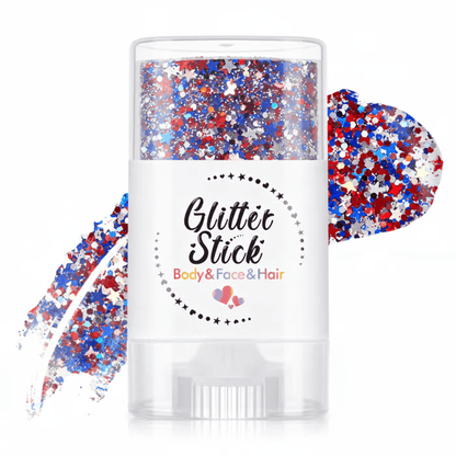 Patriot Glitter Stick | Water-Resistant, Non-Toxic, Easy Application - Hartwella