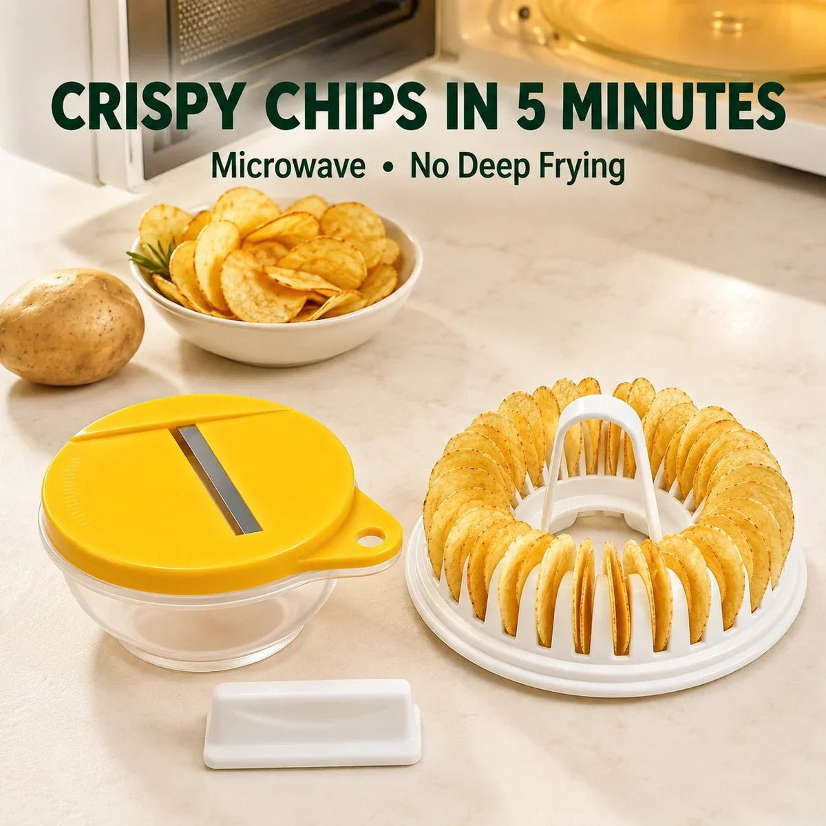 Pavo Chip Maker | Oil-Free, Includes Slicer Bowl Set - Hartwella