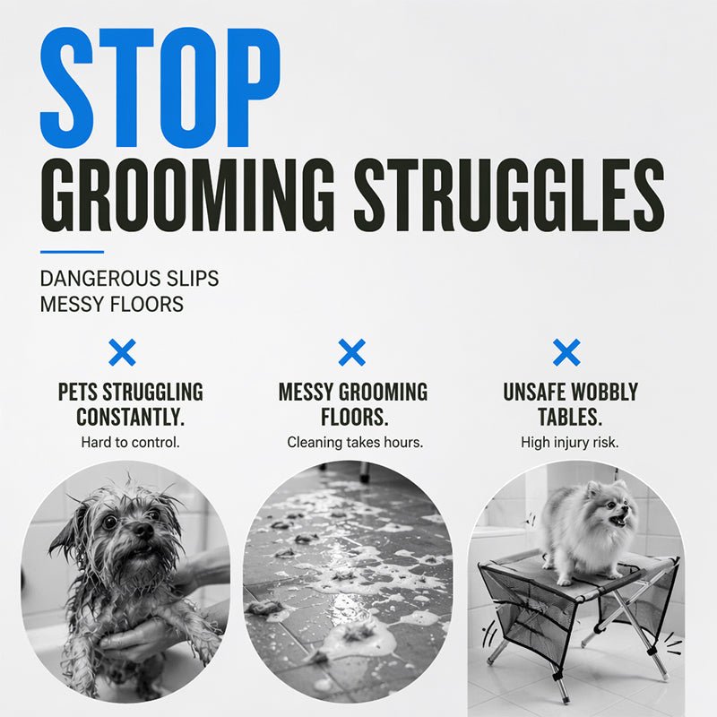 Pavo Pet Grooming Bed | 2-in-1 Foldable, Breathable Support - Hartwella