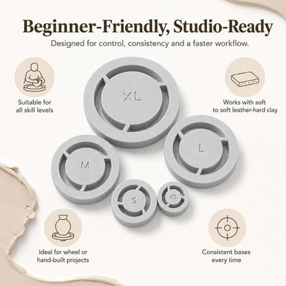 Pavo Pottery Tool | Multi-Size Clay Foot Ring Template for Trimming - Hartwella