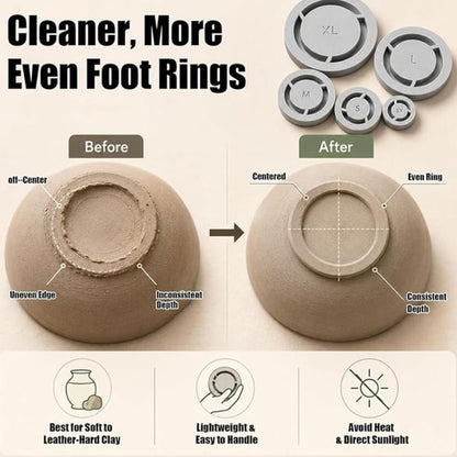 Pavo Pottery Tool | Multi-Size Clay Foot Ring Template for Trimming - Hartwella