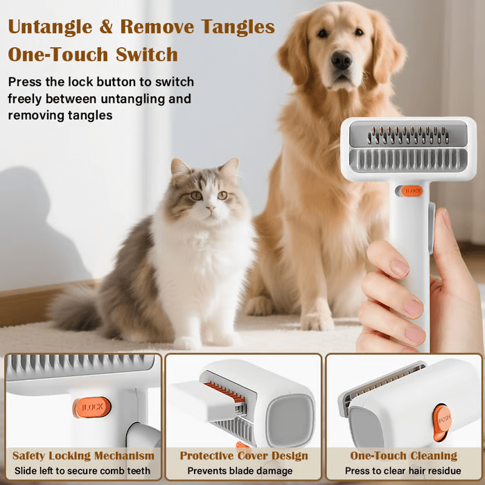 Pawfect Grooming Comb | 2 - in - 1 Dematting Tool for Dogs and Cats - Hartwella