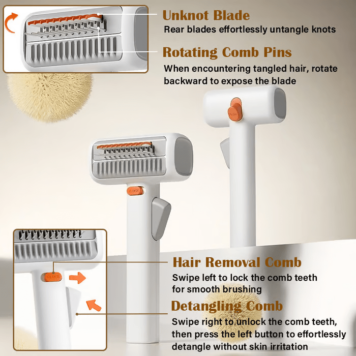 Pawfect Grooming Comb | 2 - in - 1 Dematting Tool for Dogs and Cats - Hartwella