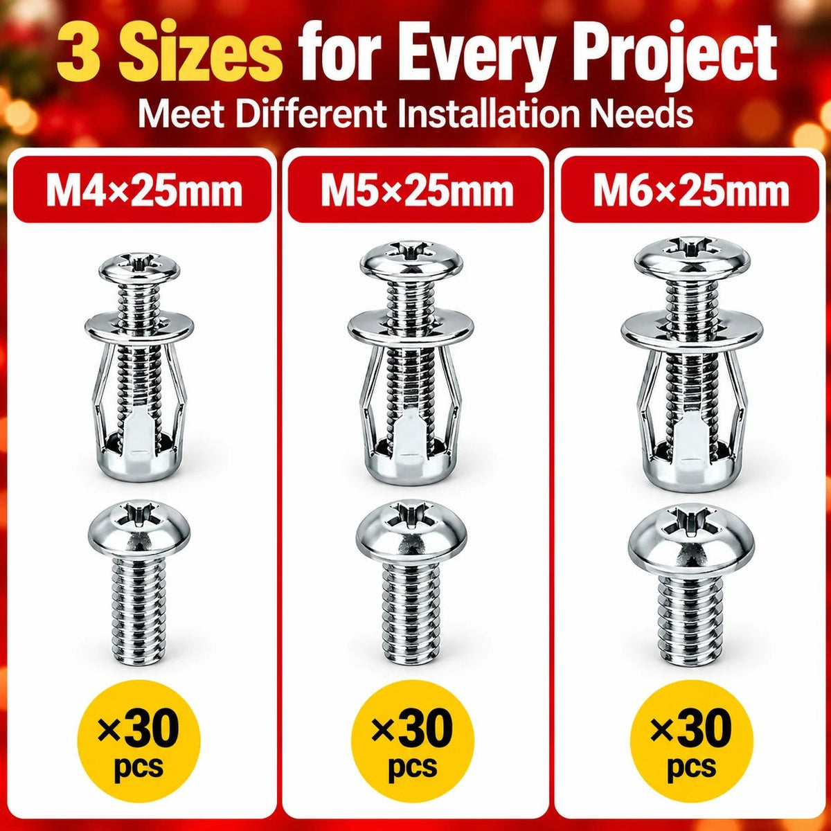 Paxel Tool Set | 91-Piece Kit with M4/M5/M6 Hollow Wall Anchors and Installation Pliers - Hartwella