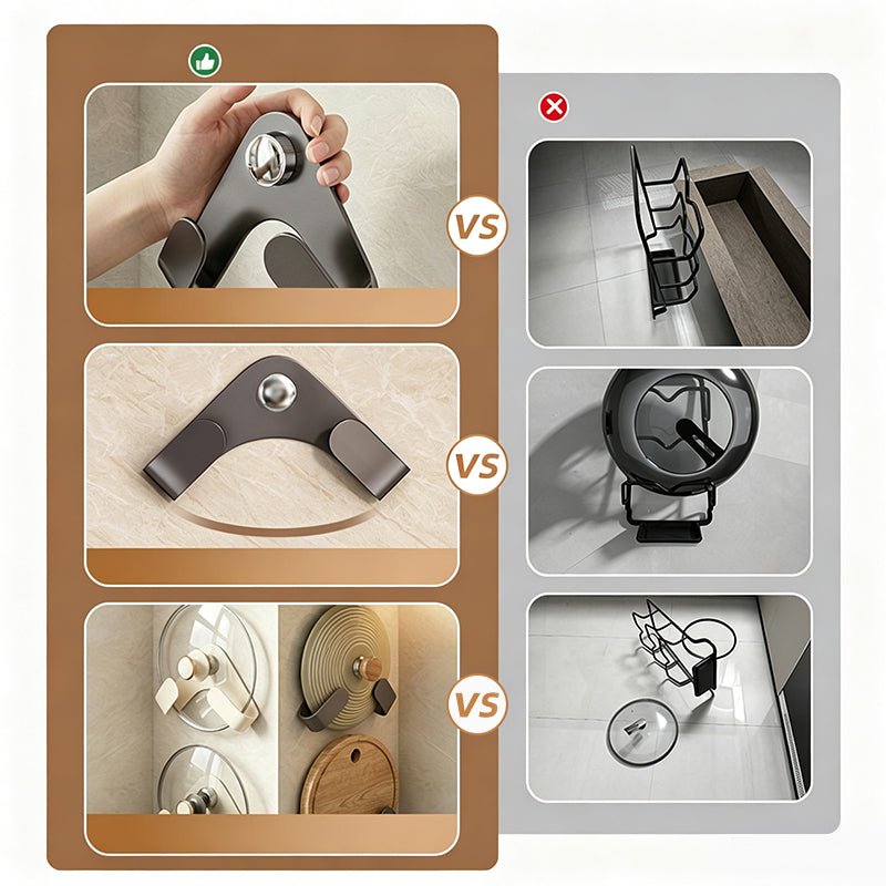 Paxis Pot Lid Organizer | No-Drill Suction Cup, Space-Saving Design - Hartwella