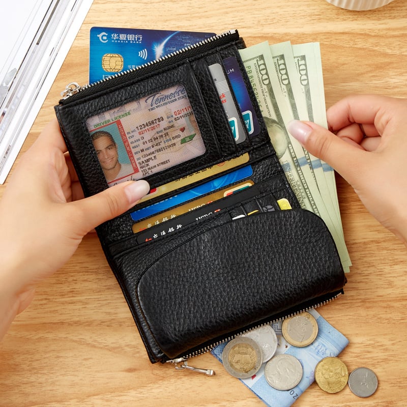 Pella Leather Wallet | Genuine Leather, Slim Design, Multi-Function - Hartwella