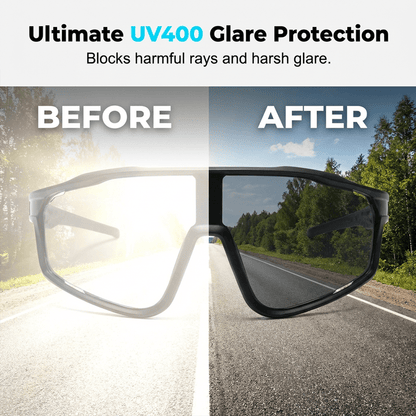 Pico Sports Glasses | Photochromic, Panoramic Vision, Anti - Slip Fit - Hartwella