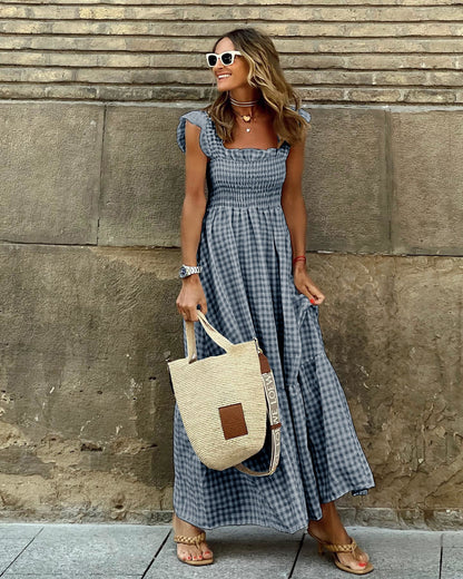 Pina Maxi Dress | Flattering Smocked Bodice, Lightweight Summer Dress - Hartwella