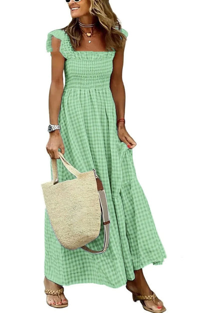 Pina Maxi Dress | Flattering Smocked Bodice, Lightweight Summer Dress - Hartwella