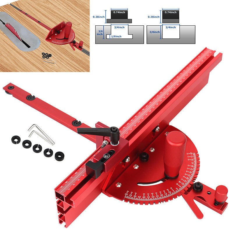 Pinnacle Miter Gauge | Precision Aluminum, Adjustable Angle - Hartwella