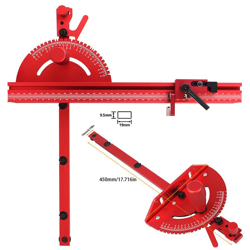 Pinnacle Miter Gauge | Precision Aluminum, Adjustable Angle - Hartwella