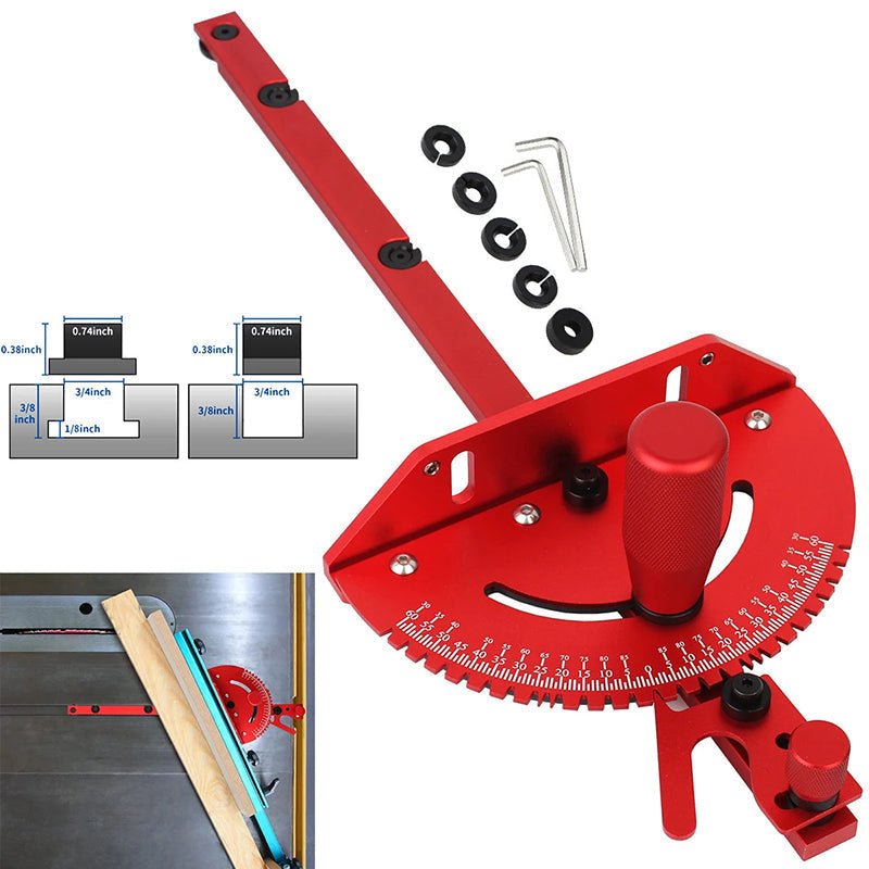Pinnacle Miter Gauge | Precision Aluminum, Adjustable Angle - Hartwella