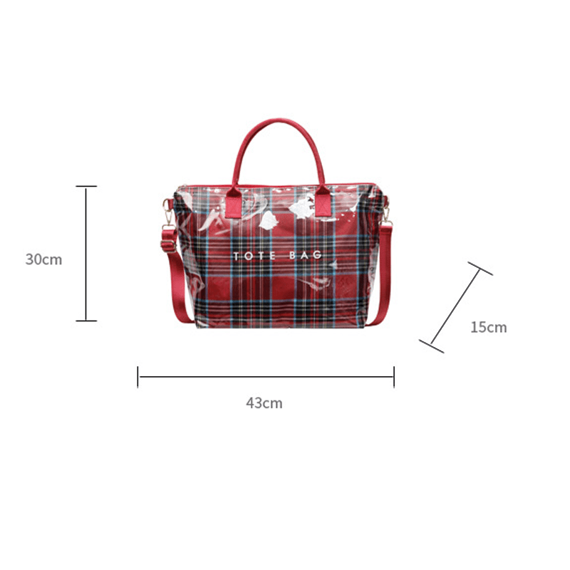 Plaidora Plaid Tote Bag | Waterproof PVC, Spacious Design - Hartwella