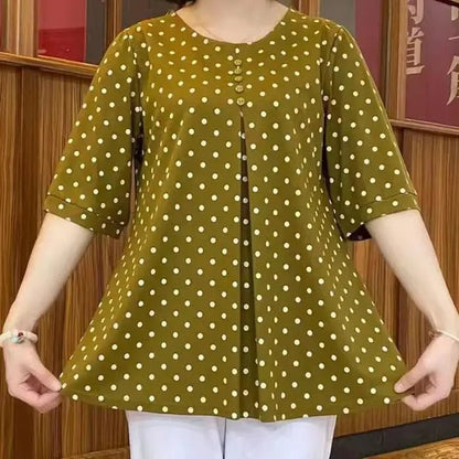 Pola Print Shirt | Elegant Polyester Design - Hartwella