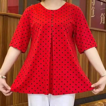 Pola Print Shirt | Elegant Polyester Design - Hartwella