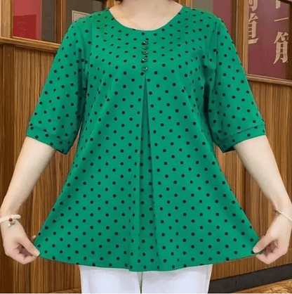 Pola Print Shirt | Elegant Polyester Design - Hartwella