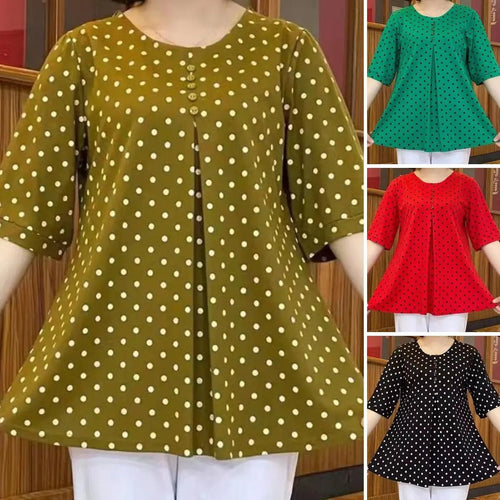 Pola Print Shirt | Elegant Polyester Design - Hartwella