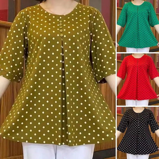 Pola Print Shirt | Elegant Polyester Design - Hartwella
